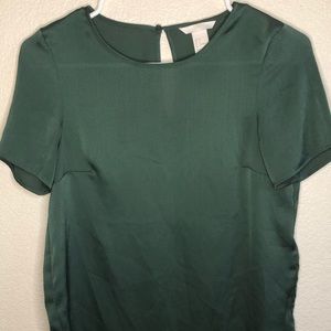 H&M Green Short Sleeve Blouse